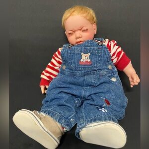 Duck House Frowning Heirloom Life Like Baby Doll, Vinyl . 18” Long